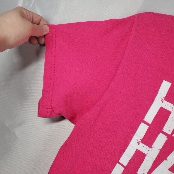 Duck Commander Pink White Delta T-shirt Happy Happy Happy Slogan Wms Sz S - Picture 5 of 6